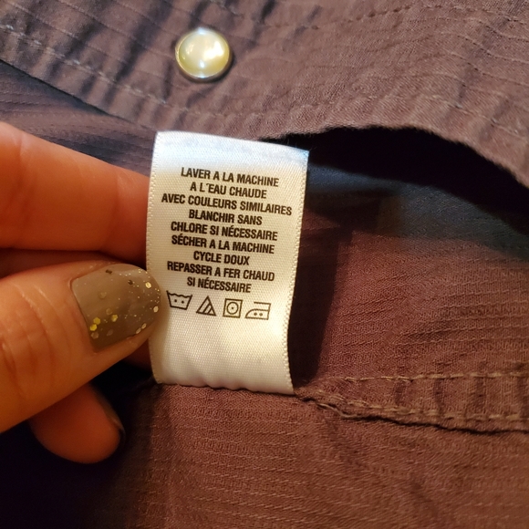 Aeropostale snap button short sleeve shirt brown - Picture 6 of 6